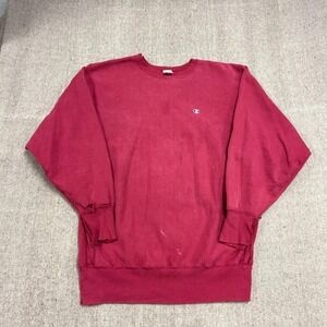 Vintage Champion Reverse Weave Sweatshirt Mens XXL Red 1990s Distressed